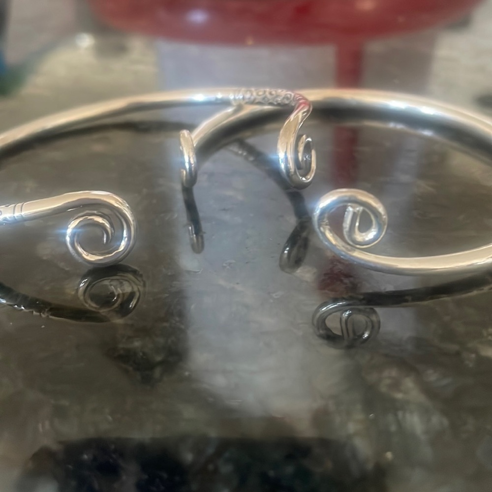 Two Silver Bracelets Are Adjustable 925 - image 1